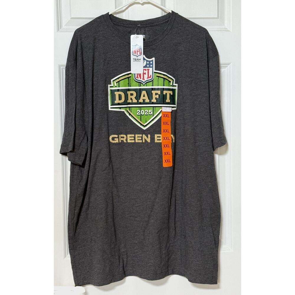 Green Bay Packers Licensed NFL Draft 2025 T-Shirt XXL NFL Team Apparel NEW